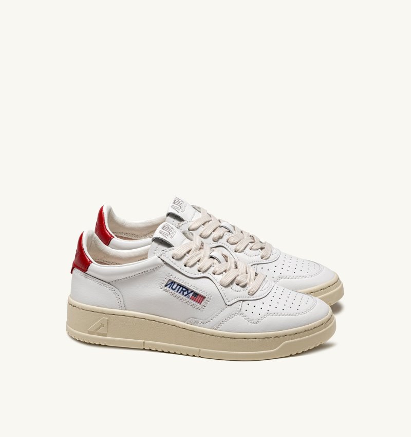 Discount Autry Sneakers Philippines - Medalist Low Womens White / Red